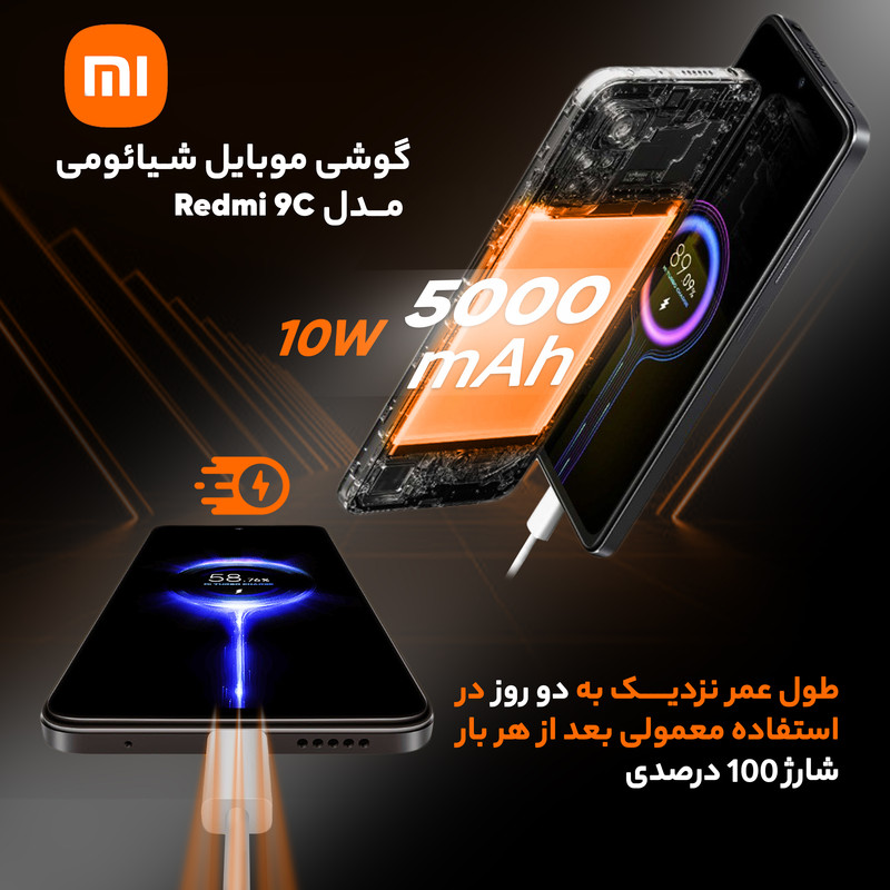گوشی موبایل شیائومی مدل Redmi 9C NFC دو سیم کارت ظرفیت 64 گیگابایت و رم 3 گیگابایت