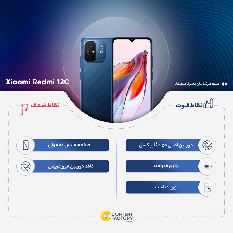 گوشی موبایل شیائومی مدل Redmi 12C دو سیم کارت ظرفیت 64 گیگابایت و رم 4 گیگابایت - پک اندونزی