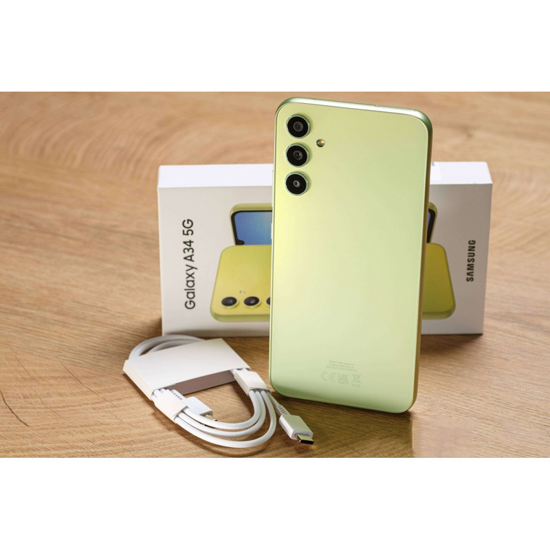گوشی موبایل سامسونگ مدل Galaxy A34 5G دو سیم کارت ظرفیت 128 گیگابایت و رم 8 گیگابایت به همراه شارژر 25وات سامسونگ - ویتنام