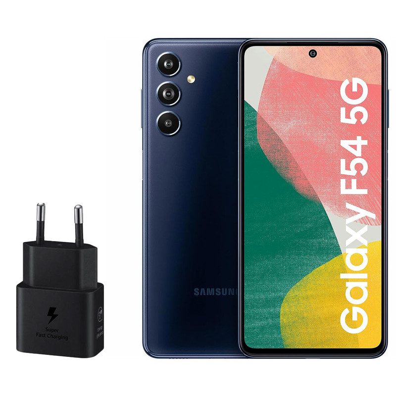 گوشی موبایل سامسونگ مدل Galaxy F54 5G دو سیم کارت ظرفیت 256 گیگابایت و رم 8 گیگابایت - اکتیو - به همراه شارژر 25 وات سامسونگ