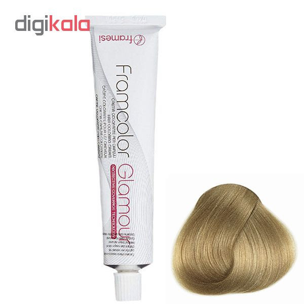 رنگ مو فرامسی مدل glamour شماره 9.36 حجم 100 میلی لیتر رنگ بلوند خیلی روشن ماسه ای
