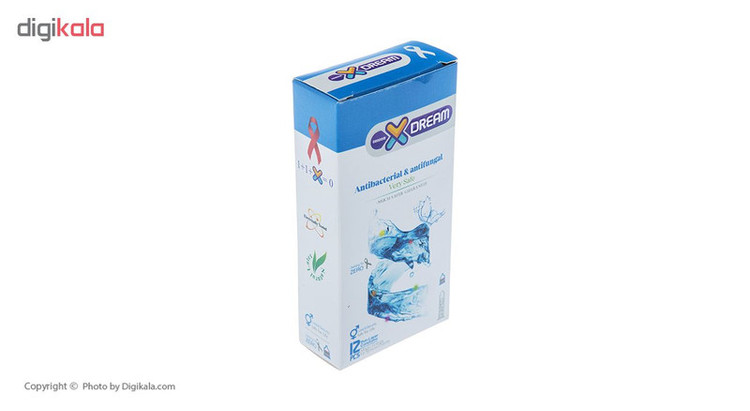 کاندوم ایکس دریم مدل Antibacterial And Antifungal بسته 12 عددی