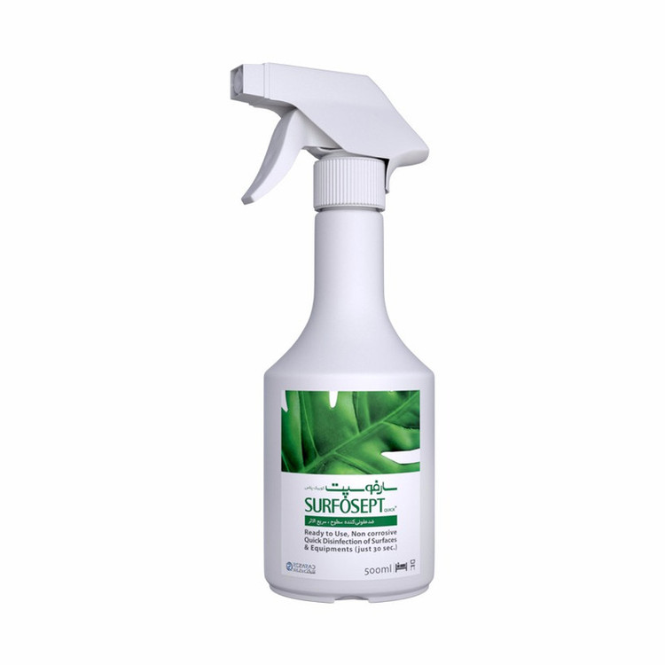 اسپری ضدعفونی کننده سطوح سارفوسپت شرکت رضاراد مدل Quick حجم 500 میلی لیتر