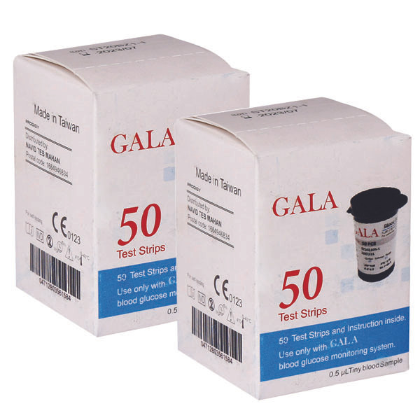نوار تست قند خون گالا مدل OK-2AJ دو بسته 50 عددی