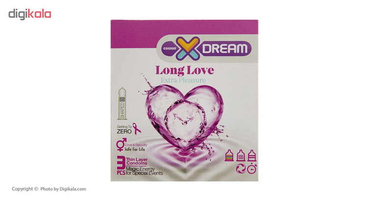 کاندوم ایکس دریم مدل Long Love بسته 3 عددی