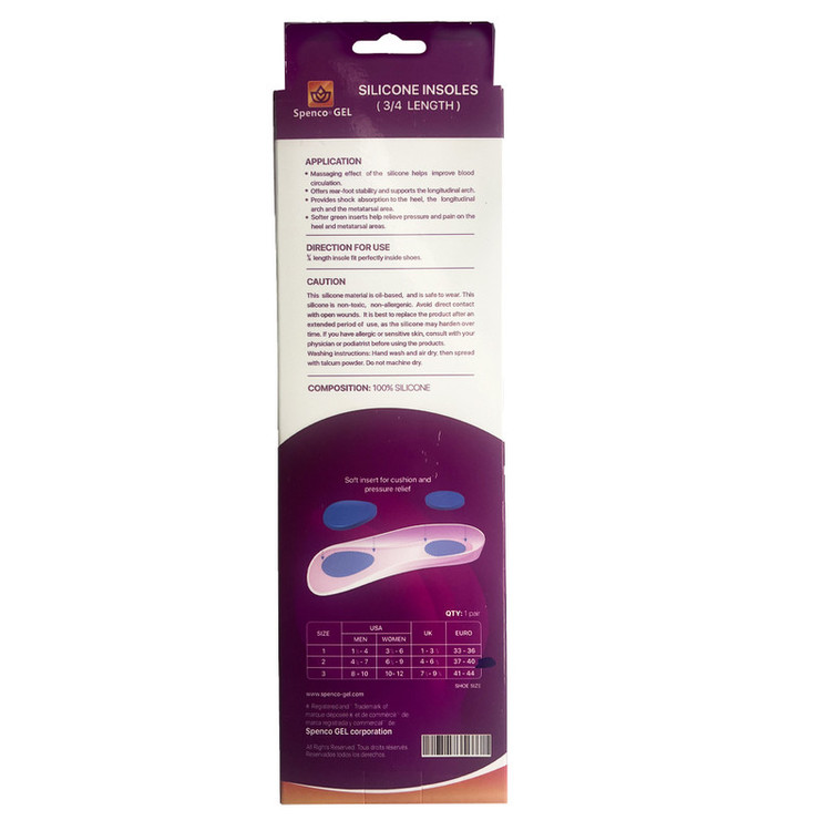 نیم کفی طبی اسپنکو ژل مدل سیلیکونی سایز 40-37
