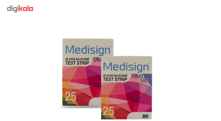 نوار تست قندخون مدیساین مدل MS-2 دو بسته 25 عددی