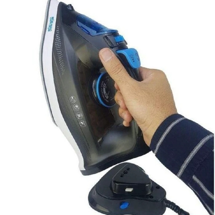 اتو بخار بدون سیم وایرلس با کیفیت عالی و توان خروجی و پمپاژ بالا بیسیم دارای تمیزکننده خودکار درجه یک