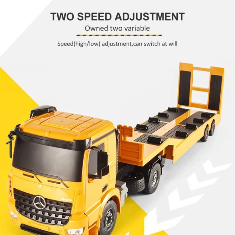 ماشین بازی کنترلی دابل ای مدل Mercedes Benz Arocs Flat Bed Trailer