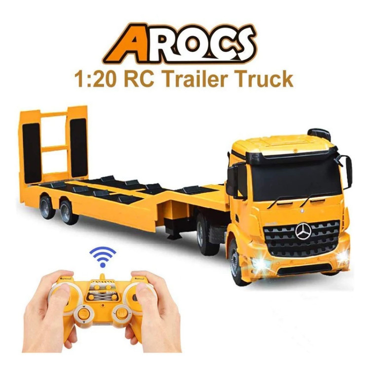 ماشین بازی کنترلی دابل ای مدل Mercedes Benz Arocs Flat Bed Trailer