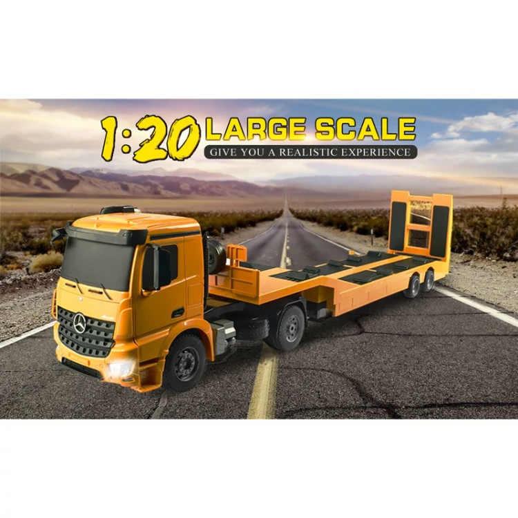 ماشین بازی کنترلی دابل ای مدل Mercedes Benz Arocs Flat Bed Trailer