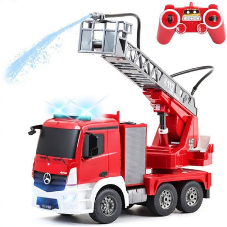 ماشین بازی کنترلی دبل ای مدل Mercedes Benz Antos Fire Truck