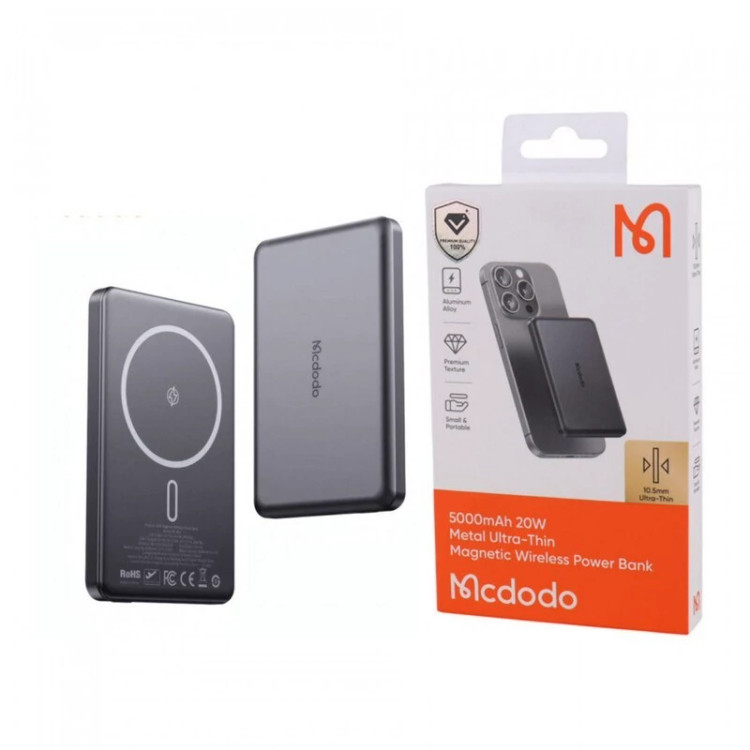 پاور بانک بی سیم فست شارژ مک دودو MC-464 PD 20W ظرفیت 5000 میلی آمپر صد اورجینال