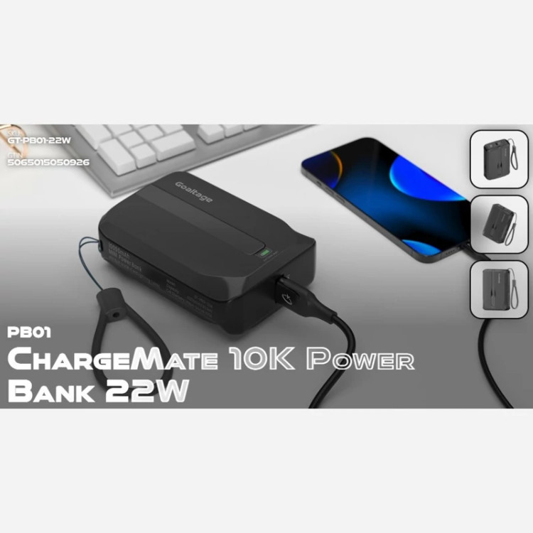 پاور بانک گلتیج مدل ChargeMate 10K ( GOALTAGE - GT-PB01 22W)