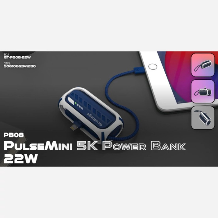پاور بانک گلتیج مدل PulseMini ظرفیت 5000 میلی آمپر ساعت (GOALTAGE GT-PB08 22W)