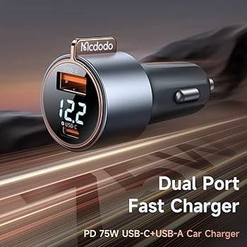 شارژر فندکی 2 پورت 75 وات مک دودوMcdodo 75W