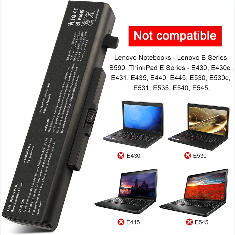 باتری لپ تاپ برند لنوو 6 سلولی مدل G480 اورجینال اروپا