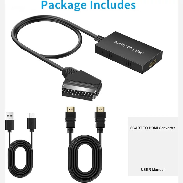 تبدیل SCART به HDMI همراه با کابل HDMI (پس کرایه)