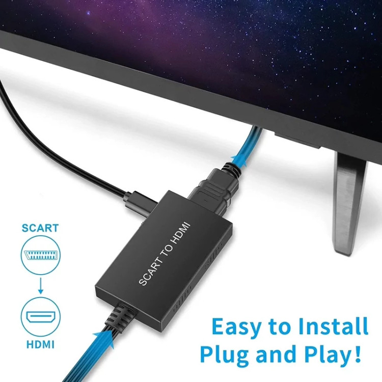 تبدیل SCART به HDMI همراه با کابل HDMI (پس کرایه)