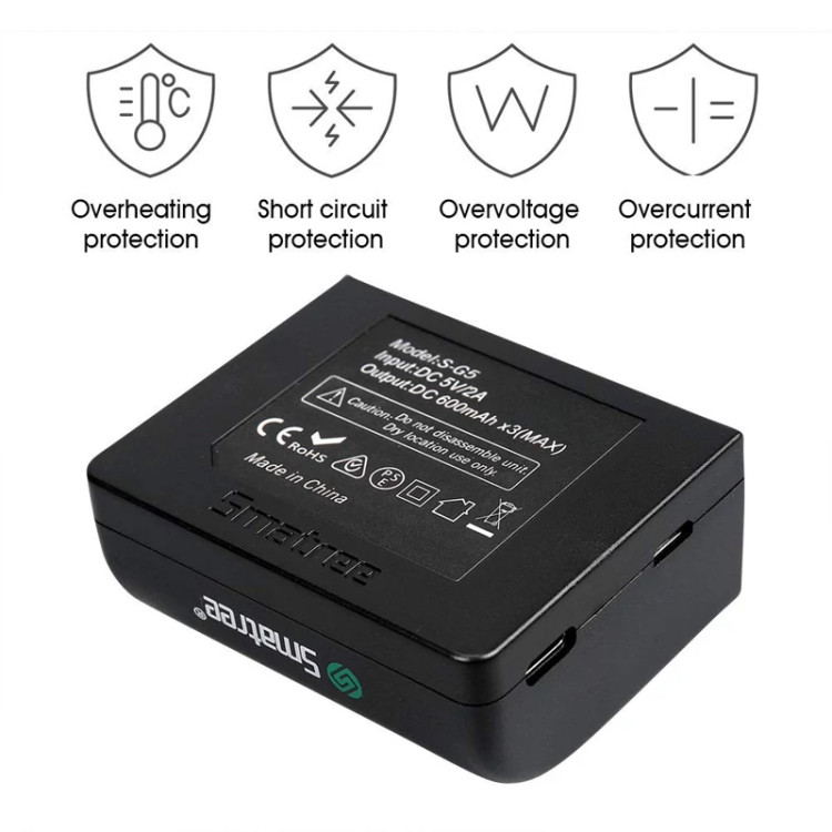 شارژ باتریGoPro hero برند Smatree اورجینال اروپا