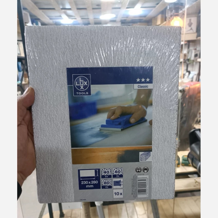 کاغذ سمباده چوب /فلزات پلاستیک 10برگ 23در 28سانت ساخت و مونتاژ المان