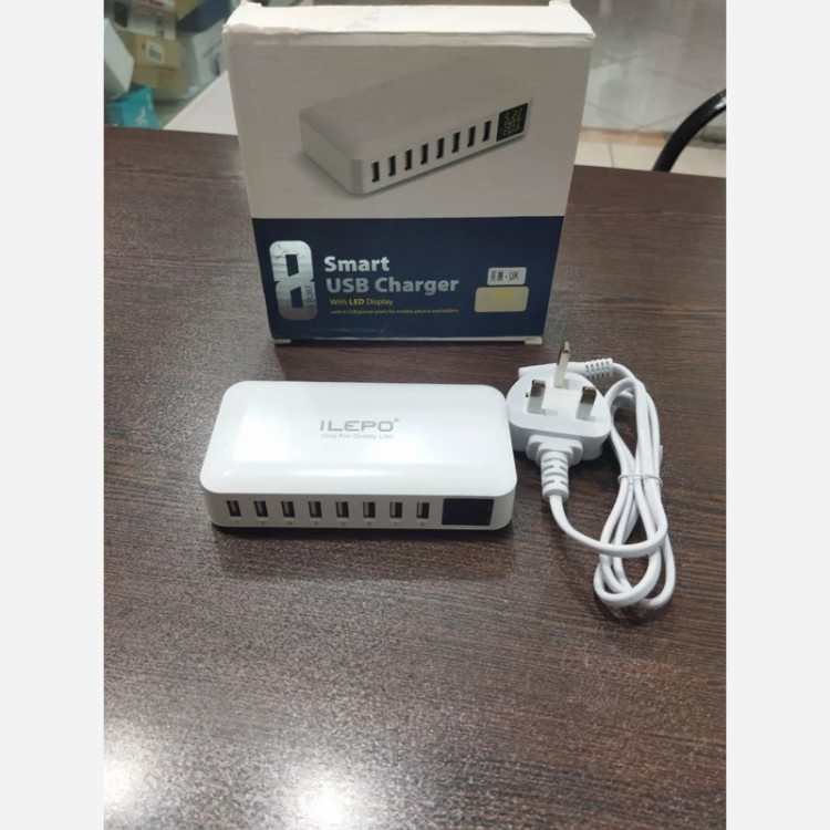 شارژ 8پورت USBبا نمایشگر LCDمدلi6 توان 40وات
