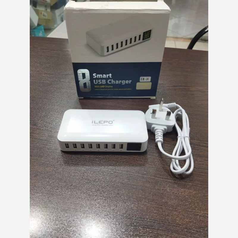 شارژ 8پورت USBبا نمایشگر LCDمدلi6 توان 40وات