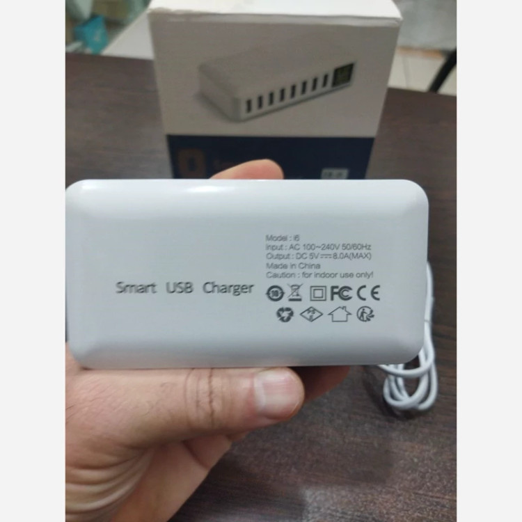 شارژ 8پورت USBبا نمایشگر LCDمدلi6 توان 40وات