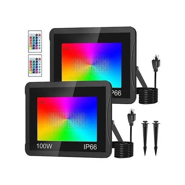 نور افکن های 100واتی RGB کنترل از راه دور/پک 2 عددی