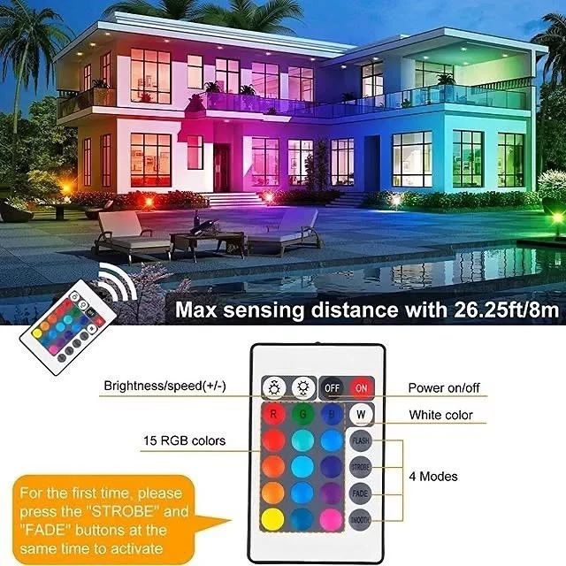 نور افکن های 100واتی RGB کنترل از راه دور/پک 2 عددی
