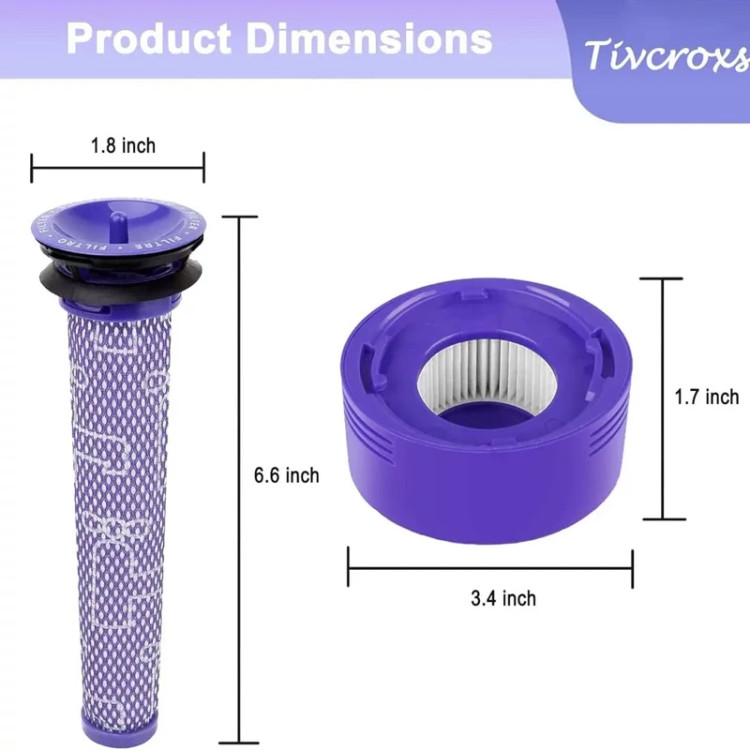 فیلتر جارو شارژی Dysonدایسون مدل V 7 و V8 پک 4عددی اورجینال امازون المان
