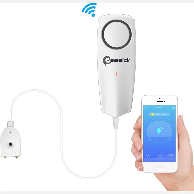 سنسور و نشتی یاب هوشمند آب اتصال دارای برنامه WiFi 100dB برند Easick (پس کرایه)