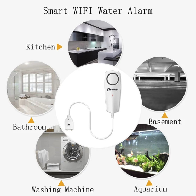 سنسور و نشتی یاب هوشمند آب اتصال دارای برنامه WiFi 100dB برند Easick (پس کرایه)