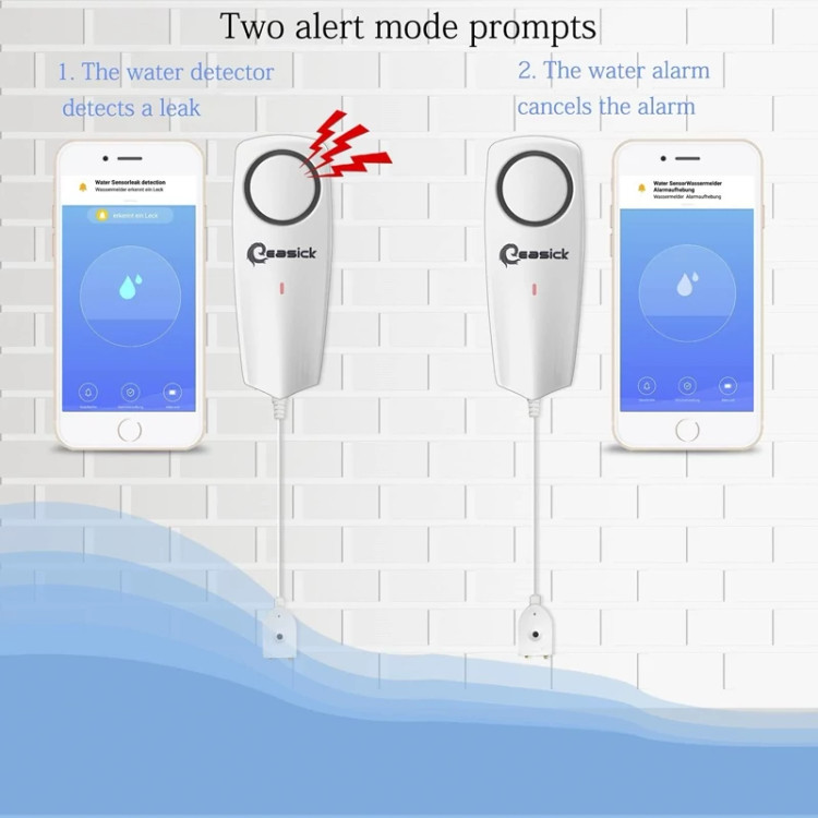 سنسور و نشتی یاب هوشمند آب اتصال دارای برنامه WiFi 100dB برند Easick (پس کرایه)