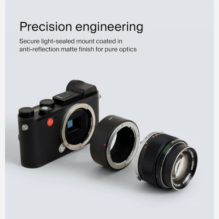 اداپتور لنزUrthبرای دوربینOlympus omو بدنهLeica L جنس بدنه از الومنیوم و مس سخت شده ضد انعکاس و روکش مات اورجینال المان