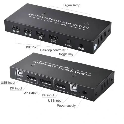 KVM سوییچ مدل 2 پورت Hdmi /usbحرفه ای بار امازون (پس کرایه)