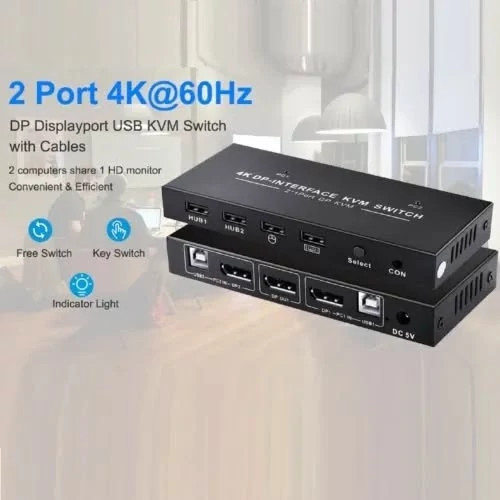 KVM سوییچ مدل 2 پورت Hdmi /usbحرفه ای بار امازون (پس کرایه)