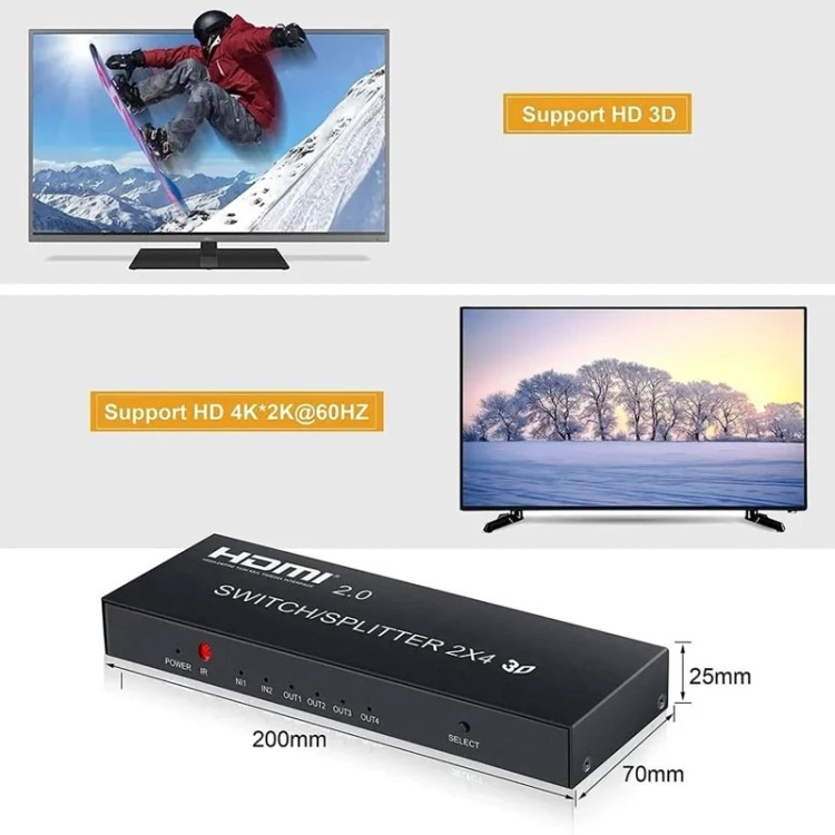 KVM سوییچ مدل 2 پورت Hdmi /usbحرفه ای بار امازون (پس کرایه)