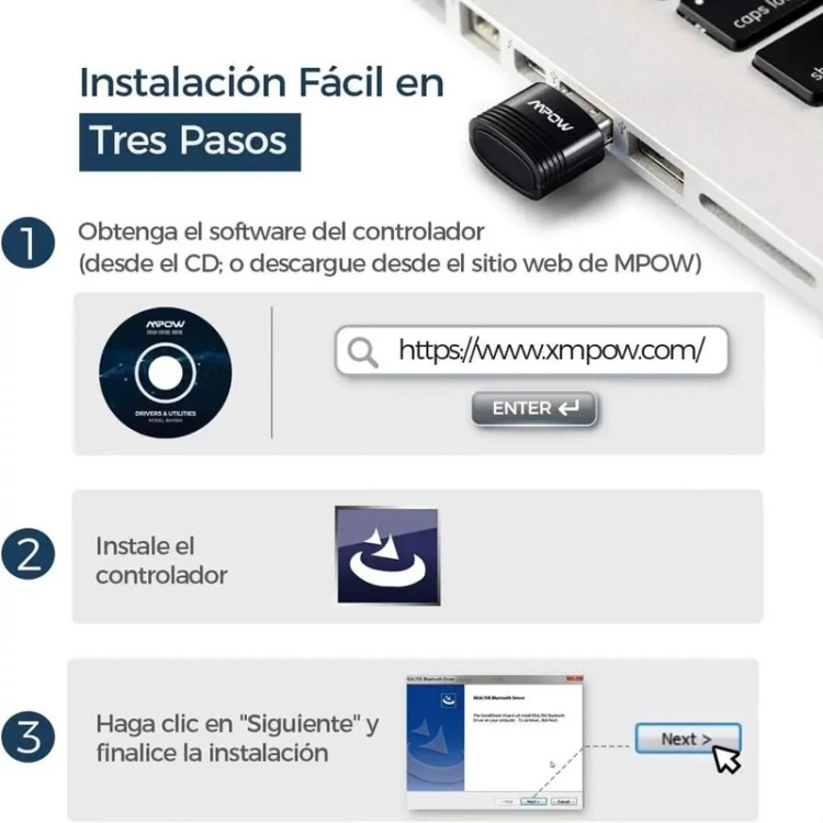 دانگل وایرلس USBاورجینال mpow wireless usb dongle