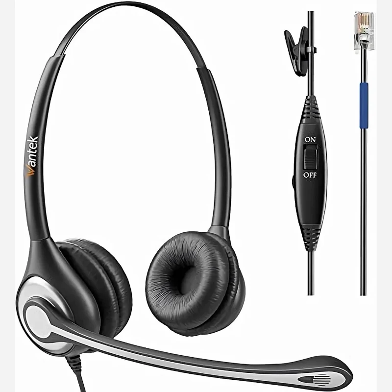 هدست سیمی تلفن ثابت Wantek مدل A602اورجینال امازون (پس کرایه)