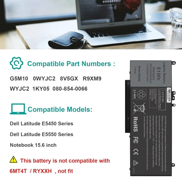 باتری لبتاپ دل G5M10 DEEL. E5450 E5550 اورجینال امازون المان