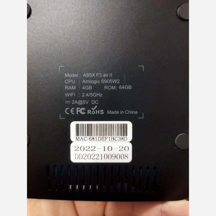 اندروید باکس A95X مدل F3 AirII رم 4حافظه 64 گیگ (پس کرایه)