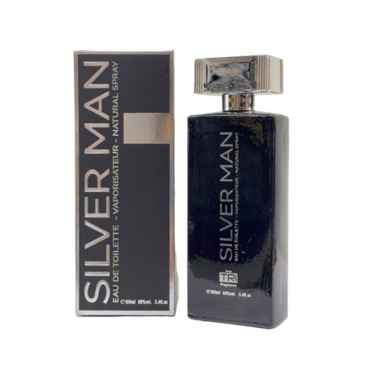 ادو تویلت مردانه تی آر آی مدل SILLVER MAN حجم 100 میلی لیتر