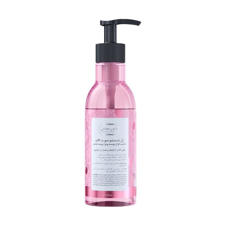 ژل شستشوی صورت دیپ سنس مدل Rose Water مناسب پوست های حساس حجم 250 میلیلیتر