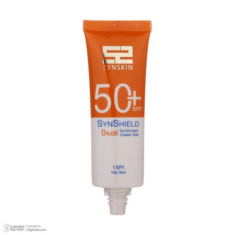 کرم ضد آفتاب رنگی ساین اسکین، SPF 50، مدل Syn Shield، مناسب پوستهای آکنهدار و چرب با حجم 50 میلیلیتر، ضد آب، مرطوبک