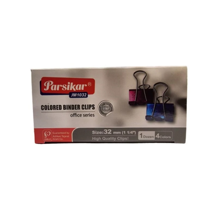 گیره پارسیکار مدل JM-1032 طرح رنگی بسته 12 عددی