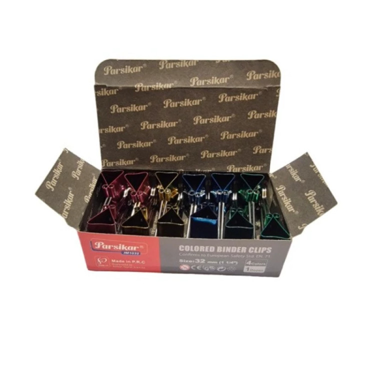 گیره پارسیکار مدل JM-1032 طرح رنگی بسته 12 عددی