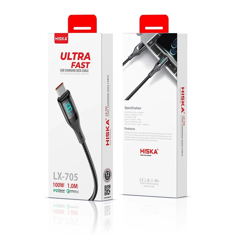 کابل تبدیل USB به لایتنینگ هیسکا مدل LX-705 طول 1 متر