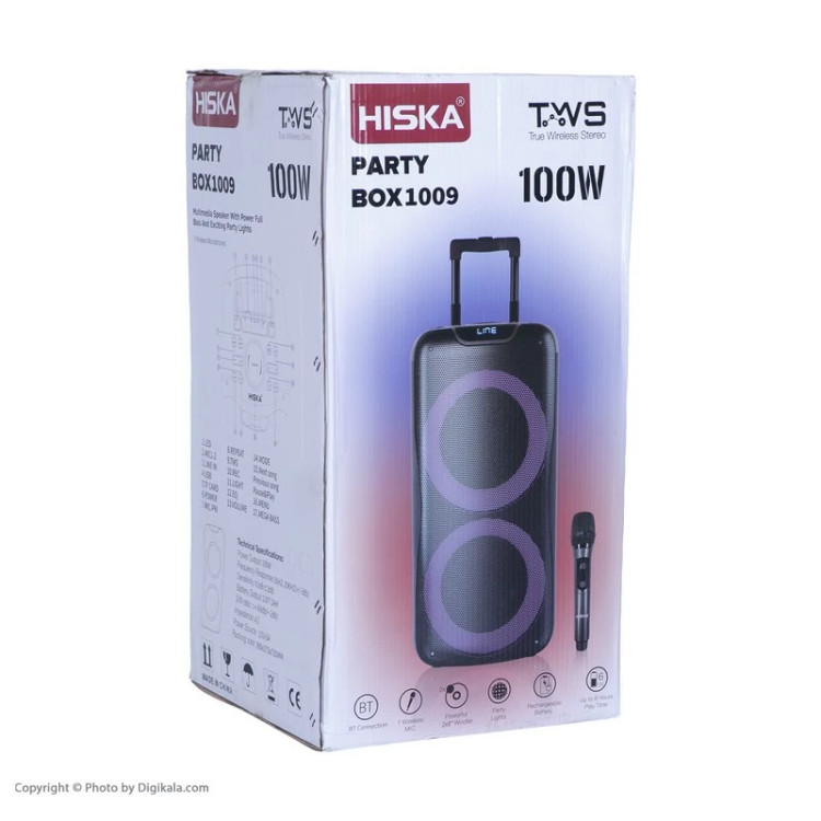 اسپیکر بلوتوثی هیسکا مدل PARTY BOX 1009