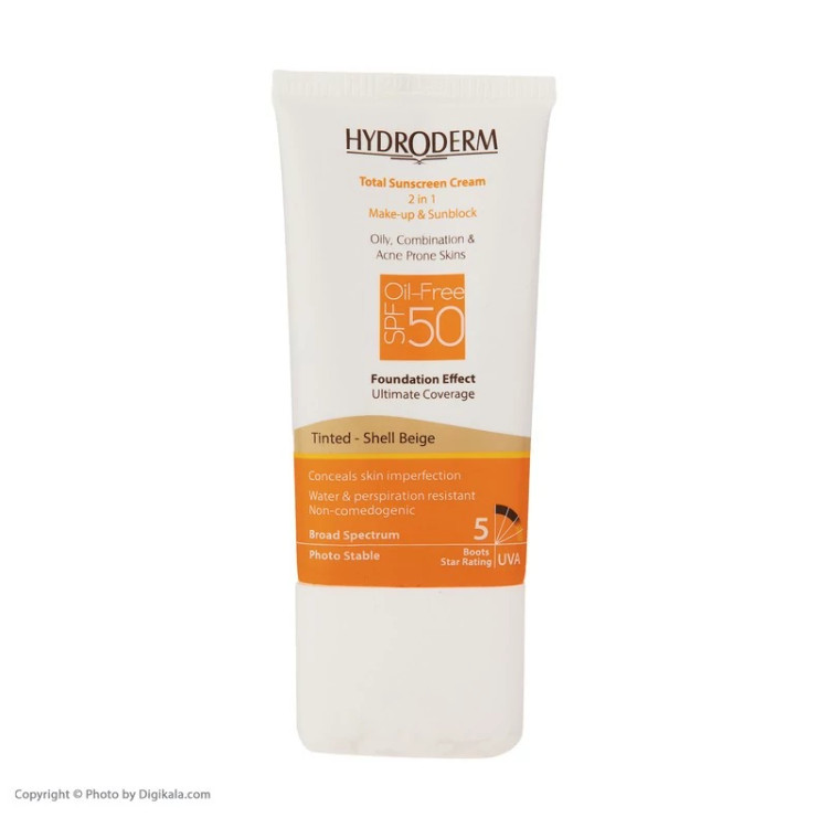 کرم ضد آفتاب رنگی SPF 50 هیدرودرم مدل 01 مناسب برای پوست چرب حجم 40 میلی لیتر